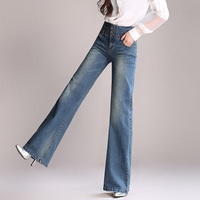 Pantalón Denim Talle Alto Pierna Ancha Mujer - Estilo Coreano Primavera Otoño - Image 5