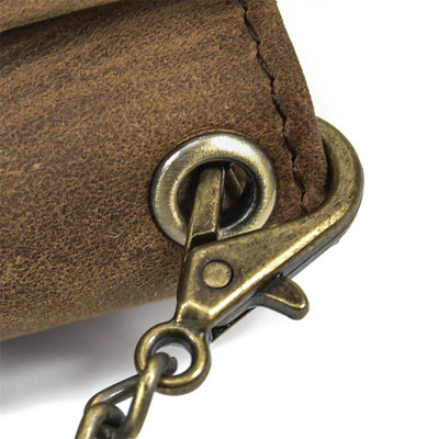 Billetera de Cuero Genuino para Hombre con Protección RFID y Cadena de Metal - Image 14