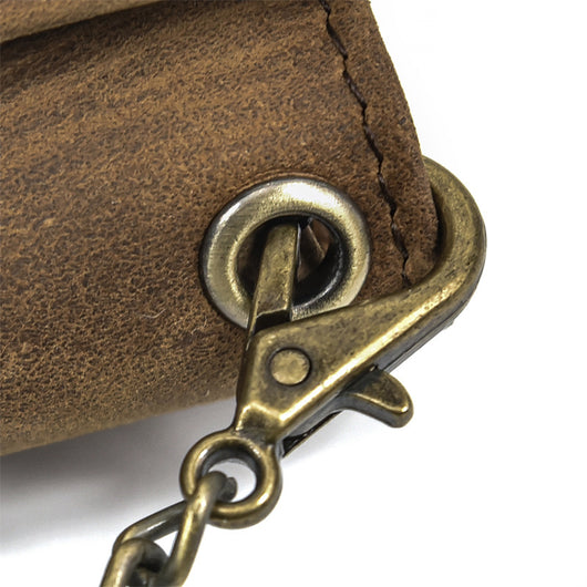 Billetera de Cuero Genuino para Hombre con Protección RFID y Cadena de Metal - Image 14