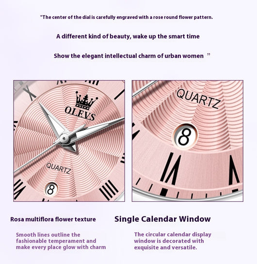 Reloj Mujer Calendario Luminoso Resistente al Agua con Cuarzo - Image 10