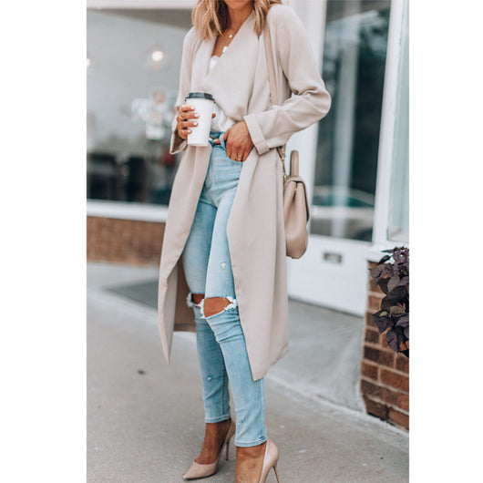 Cortavientos Casual de Largo Medio con Solapa para Mujer - Image 13