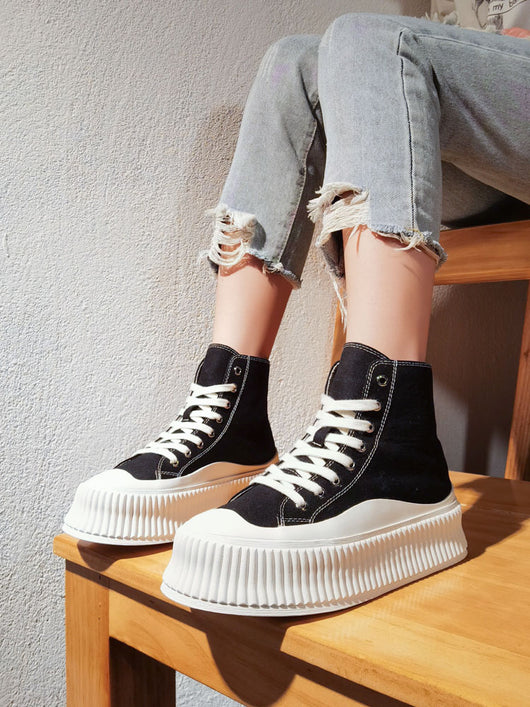 Zapatillas Canvas Altas para Mujer con Suela Gruesa - Image 16