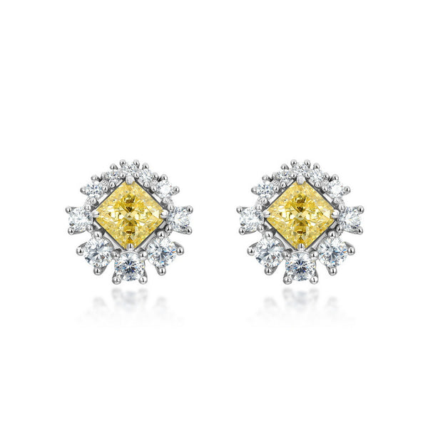 Aretes de Plata S925 Flor de Hielo con Cristales de Alto Brillo para Mujer - Image 4