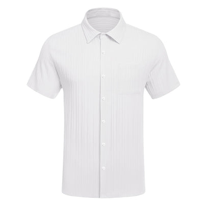 Camisa Texturizada de Color Sólido para Hombre - Image 15
