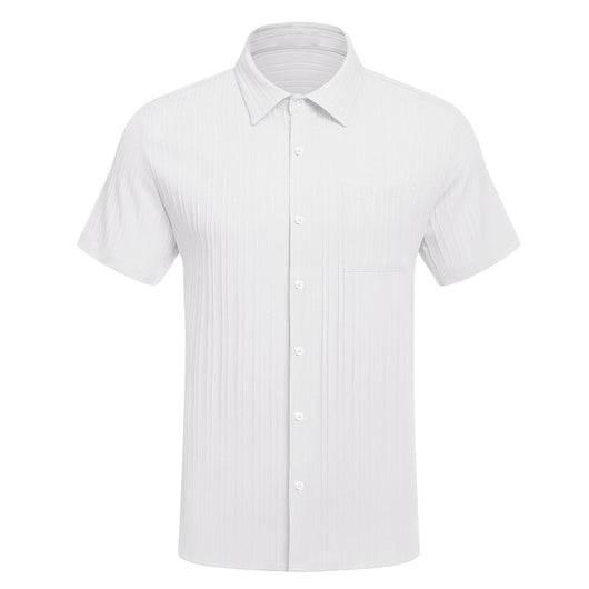 Camisa Texturizada de Color Sólido para Hombre - Image 15