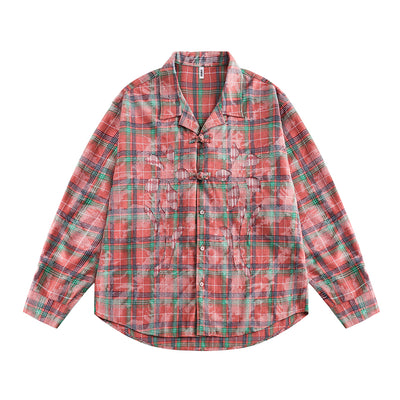 Camisa de Cuadros Estilo Cubano Manga Larga para Hombre - Image 16