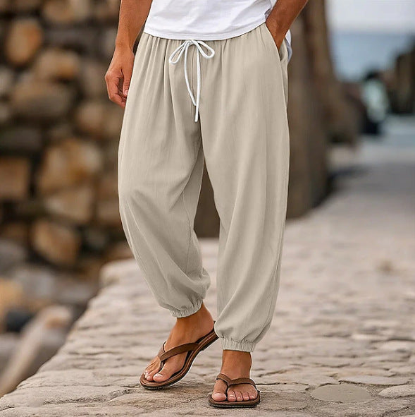Shorts de Playa Holgados para Hombre en Colores Sólidos