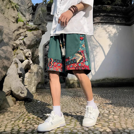 Pantalones Cortos Étnicos Holgados para Hombre - Image 2