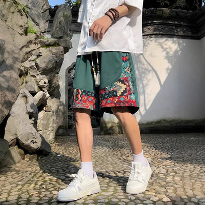 Pantalones Cortos Étnicos Holgados para Hombre - Image 2