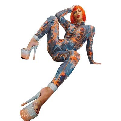 Jumpsuit Deportivo Estampado Manga Larga Ajustado - Image 12