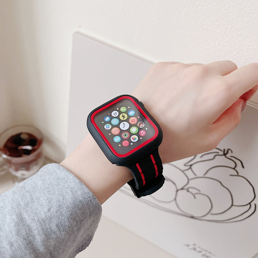 Set de Correas de Silicona para Apple Watch 7, SE y 8 con Funda Protectora - Image 30