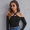 Suéter con Cuello Cruzado y Detalle de Hombro