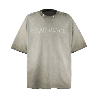 Camiseta Punk Desgastada de Manga Corta para Hombre - Image 3