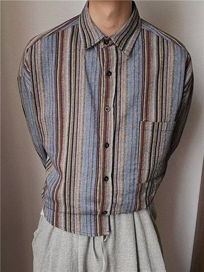 Camisa Abrigo de Pana a Rayas con Mangas Largas - Image 15