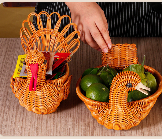 Canasta Tejida de Ratán con Diseño Animal - Organizador Decorativo para Frutas y Vegetales - Image 13