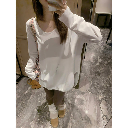 Playera Blanca Minimalista de Manga Larga - Image 10