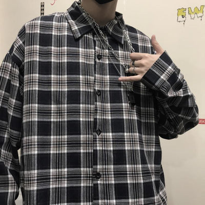 Camisa a Cuadros Vintage Holgada de Manga Larga - Image 6