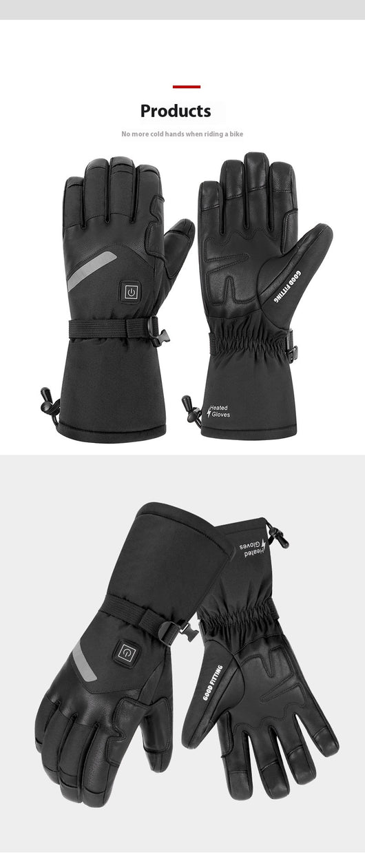 Guantes Térmicos Eléctricos de Piel de Oveja con Pantalla Táctil para Motocicleta - Image 26