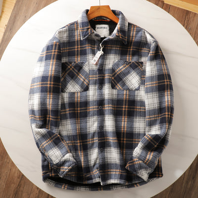 Abrigo Acolchado de Lana Escocesa con Forro Polar para Otoño e Invierno - Image 7