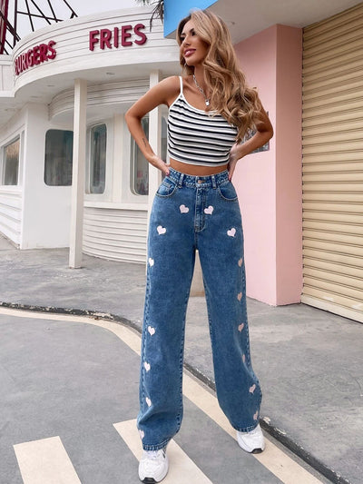 Jeans Rectos Oversized con Estampado Graffiti Personalizado - Image 8