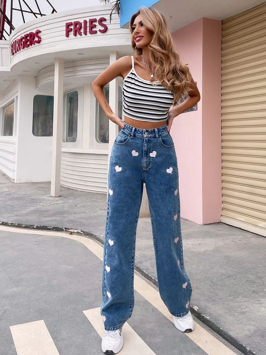 Jeans Rectos Oversized con Estampado Graffiti Personalizado - Image 8