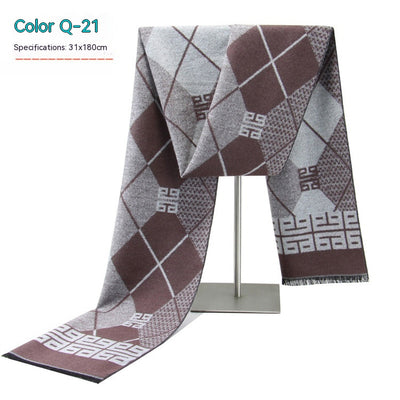 Bufanda de Invierno Rayada en Cashmira Artificial para Hombre - Image 21