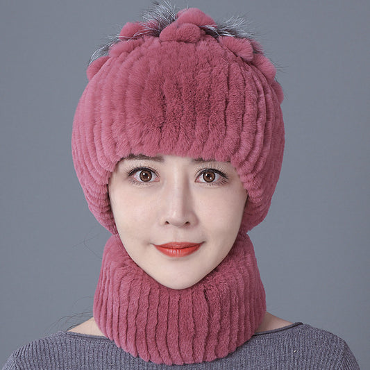Gorro de Lana Floral con Protección Térmica para Oídos