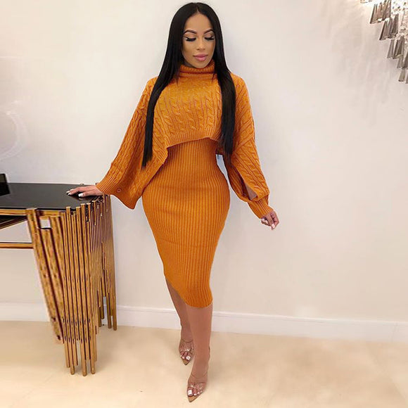 Conjunto Vestido Dos Piezas con Cuello Alto