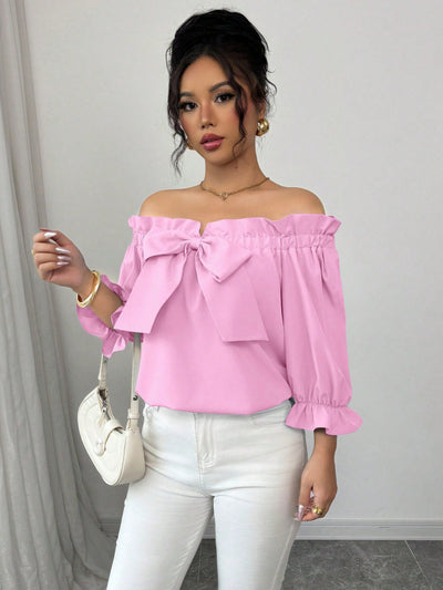 Blusa Cuello Barco con Volantes y Detalle de Moño - Image 18