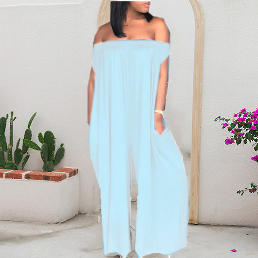 Jumpsuit Holgado de Un Hombro Talla Grande sin Mangas - Image 13
