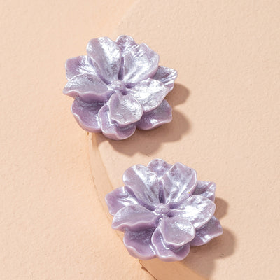 Aretes de Resina Transparente con Lámina de Oro y Rosas - Image 6