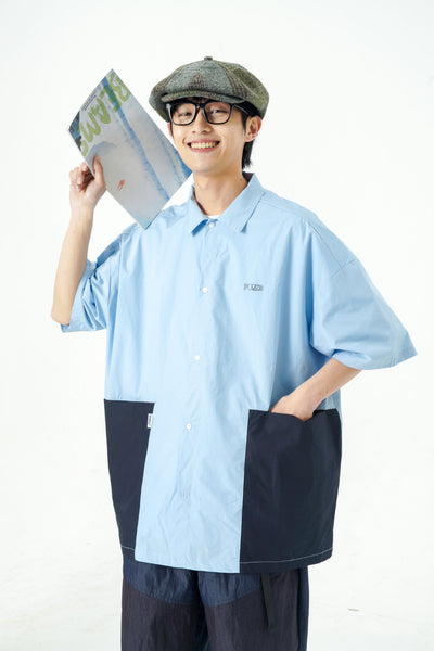 Camisa Suelta Japonesa con Estampado Colorblock y Bordado - Image 14