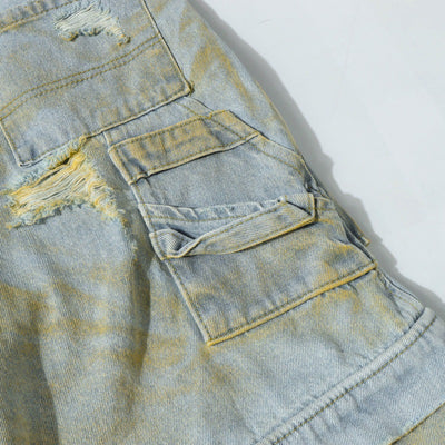 Pantalones Cortos Denim Estampado Holgados para Hombre - Image 17