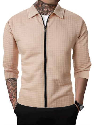 Cardigan Tipo Waffle con Solapa para Hombre - Casual y Versátil - Image 10