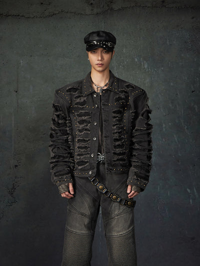 Chaqueta Denim Acolchada con Remaches y Hombros Reforzados - Image 4