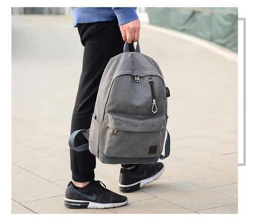 Mochila de Lona con Carga USB - Resistente y Funcional - Image 12