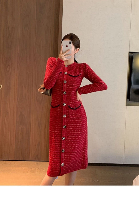 Vestido Francés Elegante Base Roja Talla Pequeña - Image 8