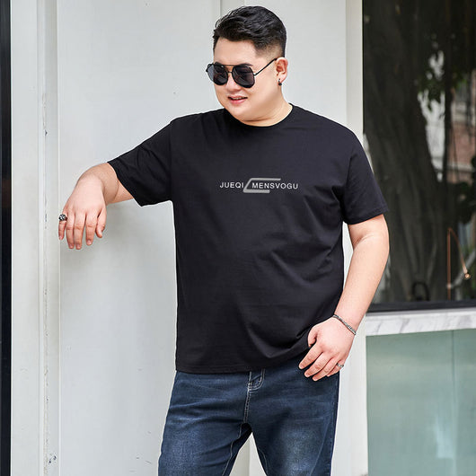 Camiseta de Algodón para Hombre Talla Grande - Cuello Redondo Manga Corta - Image 2