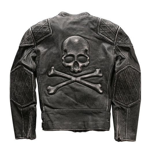 Chaqueta de Cuero Slim Cropped con Cuello Mao Efecto Desgastado - Image 9
