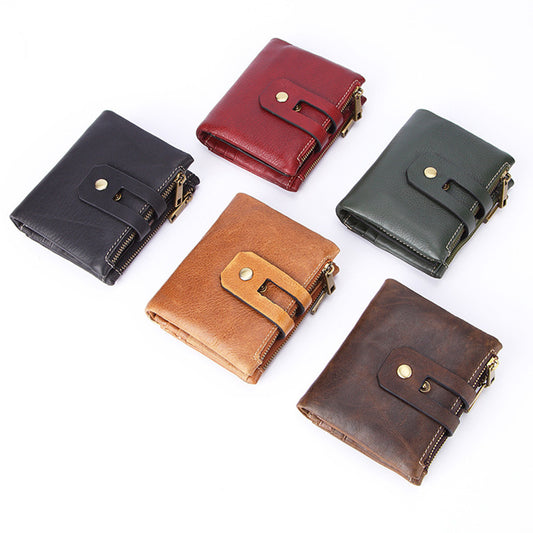 Billetera Corta de Cuero Vintage para Hombre