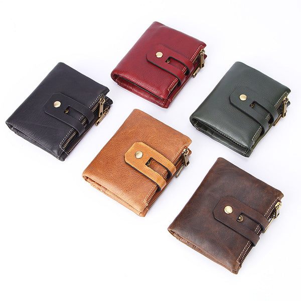 Billetera Corta de Cuero Vintage para Hombre