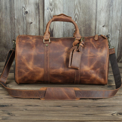 Bolsa de Viaje Grande Cuero Vintage Crazy Horse para Hombre - Image 10
