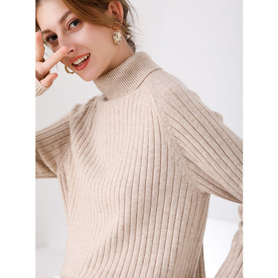 Suéter Cuello Alto Grueso Liso para Mujer - Image 11