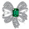 Sterling Silver High-grade Emerald Bow Stud Earrings Women DY120783SWWG7 925 Silver