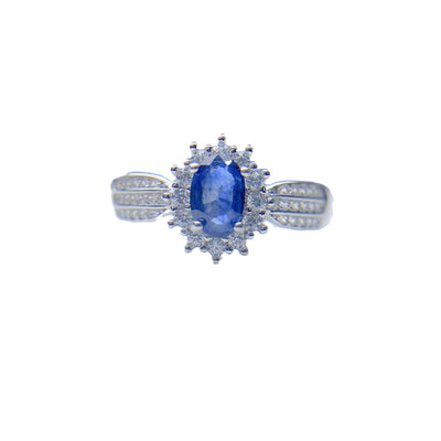 Anillo de Zafiro Natural con Gemas de Diamante Coloreado - Image 11