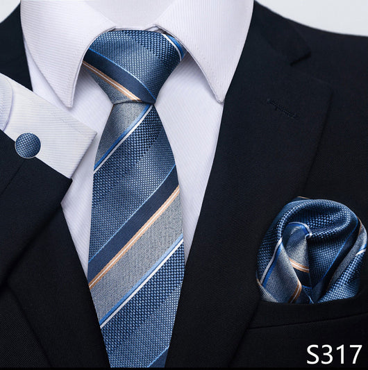 Conjunto Completo de Accesorios Ejecutivos: Corbata, Pañuelo y Gemelos Formales - Image 60