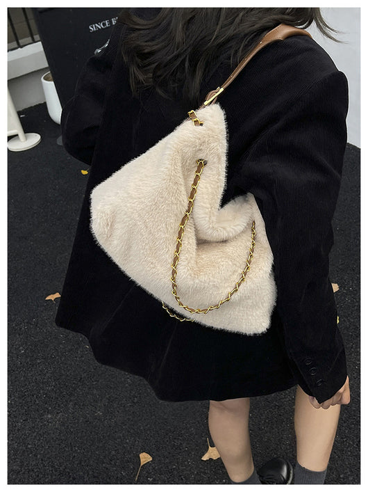 Bolsa de Hombro Grande con Pelaje para Mujer - Bolso Mensajero de Capacidad Amplia - Image 20