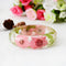 Pulsera de Resina Epoxi con Flores Secas y Cristales AB