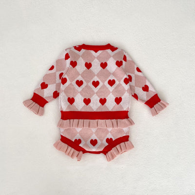 Abrigo Tejido de Manga Larga con Detalles de Corazón para Bebé Niña - Colección Otoño - Image 9