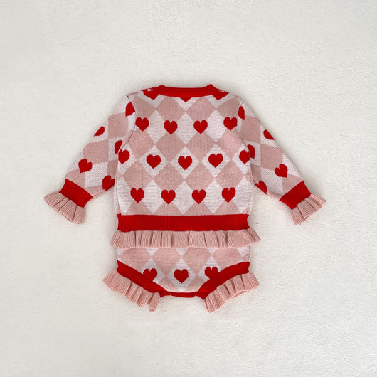 Abrigo Tejido de Manga Larga con Detalles de Corazón para Bebé Niña - Colección Otoño - Image 9